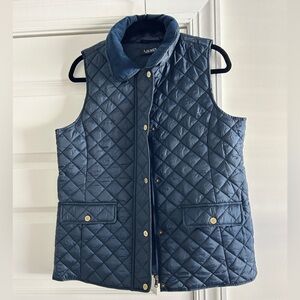 Lauren RALPH LAUREN Women's Quilted Corduroy Collar Navy Size M NEW
